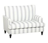 Homcom Velvet Single Sofa Armchair With Stripes, Grey Grey