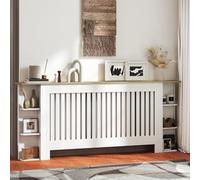 Homcom Vertical Slatted Heater Cover For Living Room, Extra Larg, White