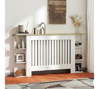 HOMCOM Vertical Slatted Heater Cover for Living Room, Medium, White - Radiator cover - 152W x 19D x 83H cm - White