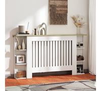 HOMCOM Vertical Slatted Heater Cover for Living Room, Medium, White HOMCOM White