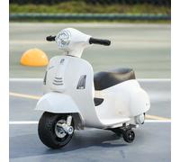 HOMCOM Kids Vespa Ride On Motorcycle 6V Electric Toy - White, White