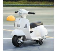 HOMCOM Vespa Licensed 6V Kids Electric Motorbike Ride On Motorcycle Battery Powered for 18-36 Months with Horn Light White