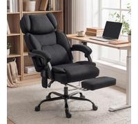 Homcom Vibration Massage Office Chair W/ Heat Reclining Function, Black