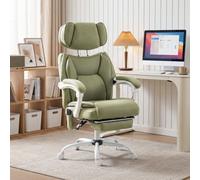 Homcom Vibration Massage Office Chair W/ Heat Reclining Function, Lime Green