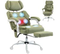 Homcom Vibration Massage Office Chair W/ Heat Reclining Function, Lime Green Green