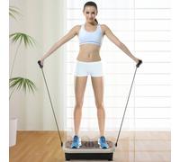 HOMCOM Vibration Plate Exercise Machine, Quiet Vibrating Plate for Weight Loss and Lymphatic Drainage with Resistance Bands, Remote Control, 99 Speed Levels