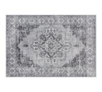 HOMCOM Vintage Area Rug, Non-Slip Washable Rug, Flannel Floor Carpet for Living Room, Bedroom, Dining Room, Home Office, 230 x 160 cm, Grey