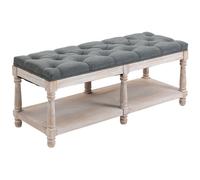 HOMCOM 2-Tier Vintage Bed End Bench Grey, Grey
