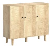HOMCOM Vintage Sideboard with Chevron Doors and Pine Wood Legs for Living Room, Kitchen