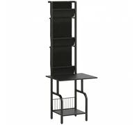 HOMCOM Vinyl Record Player Stand Record Storage with Player Stand Oxford Fabric Pockets Bottom Shelf, Black