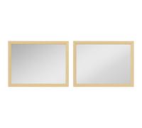 HOMCOM Wall Bathroom Mirror, 30 x 40 cm Wall-Mounted Mirror for Living Room, Bedroom, Hallway, Set of 2, Natural