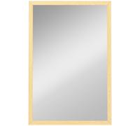 HOMCOM Wall Bathroom Mirror, 60 x 40 cm Wall-Mounted Mirror for Living Room, Bedroom, Hallway, Natural Wood Finish