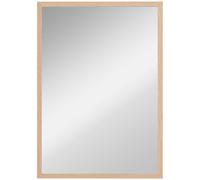 HOMCOM Wall Bathroom Mirror, 70 x 50 cm Wall-Mounted Mirror for Living Room, Bedroom, Hallway, Natural Wood