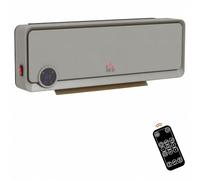 HOMCOM Wall Downflow Heater 2 Heat and Fan 1000W/2000W Timer Remote Grey | Electric Space Heater, Oscillating, for Bedroom Home Office