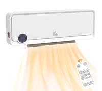 HOMCOM Wall Downflow Heater 2 Heat and Fan 1000W/2000W Timer Remote White