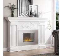 Wall Ethanol Fireplace, Bioethanol Heater Fire with 1.5L Tank, 3 Hours Burning HOMCOM Silver One Size