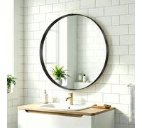 HOMCOM Wall Mirror 61 cm, Wall Mounted Bathroom Mirror - Black