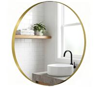 Homcom Wall Mirror 61 Cm, Wall Mounted Bathroom Mirror In Gold Gold