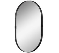 HOMCOM Wall Mirror, Bathroom Mirror with Elevated Aluminium Alloy Frame, 60 x 90 cm, Black