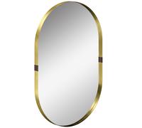 HOMCOM Wall Mirror, Bathroom Mirror with Elevated Aluminium Alloy Frame, 60 x 90 cm, Gold Tone