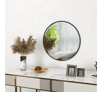 Homcom Wall Mirror For Living Room Bedroom, 61 Cm Circle Bathroom Mirror, Black
