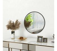 HOMCOM Circle 61cm Wall Mirror - Black, Black