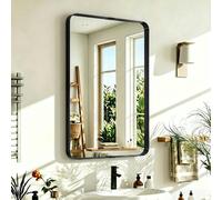 HOMCOM Wall Mirror with Elevated Aluminium Alloy Frame, 60 x 90 cm - Black