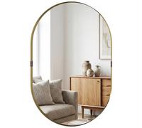 Homcom Wall Mirror With Elevated Aluminium Alloy Frame, 60 X 90 Cm In Gold Gold