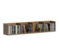 HOMCOM Wall Mount 84 CD / 56 DVD/Blu-ray/Media Storage Rack Walnut Brown