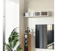 HOMCOM Wall Mount Storage Shelf CD Media Storage Rack with 4 Cubes HOMCOM White One Size