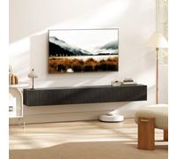 Homcom Wall Mount Tv Stand Cabinet With Fluted Flip-Down Doors