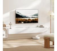 HOMCOM Wall Mount TV Stand Cabinet with Fluted Flip-Down Doors