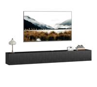 Homcom Wall Mount Tv Stand Cabinet With Fluted Flip-Down Doors