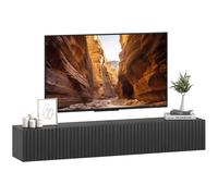 Homcom Wall Mount Tv Stand Cabinet With Fluted Flip-Down Doors