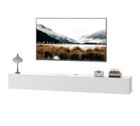 HOMCOM Wall Mount TV Stand Cabinet with Fluted Flip-Down Doors