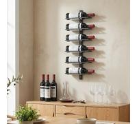 HOMCOM Wall Mount Wine Rack for Wine Bottles, Black - 1 - Black