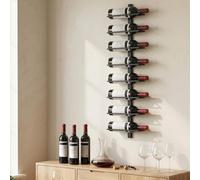HOMCOM Wall Mount Wine Rack for Wine Bottles, Black - 8 Wine Bottles