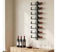 Homcom Wall Mount Wine Rack For 8 Wine Bottles, Black