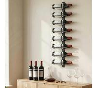 HOMCOM Wall Mount Wine Rack for Wine Bottles, Black - 8 Wine Bottles