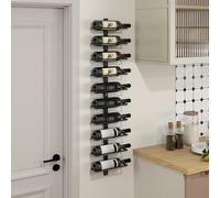 HOMCOM Wall Mount Wine Rack, Wall Wine Rack for 10 Wine Bottles, Black HOMCOM Black