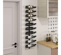 HOMCOM Wall Mount Wine Rack, Wall Wine Rack for 10 Wine Bottles, Black HOMCOM Black