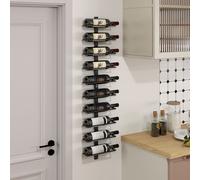 Homcom Wall Mount Wine Rack, Wall Wine Rack For 10 Wine Bottles, Black Black
