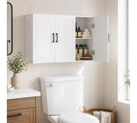 Homcom Wall Mounted Bathroom Cabinet With Adjustable Shelves, White