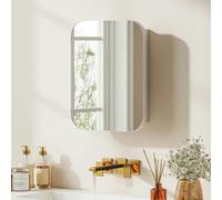HOMCOM Wall Mounted Bathroom Cabinet with Mirror Adjustable Shelves - 40.2 x 10.2 x 50.9 cm - White