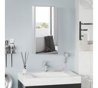 HOMCOM Stainless Steel Mirror Storage Cabinet Wall-mounted Bathroom Wall Mounted Glass Cupboard 4 Pattern-Silver | TJ Hughes Silver
