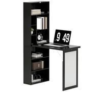HOMCOM Folding Convertible Desk with Blackboard - White - TJ Hughes Black