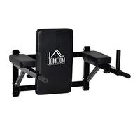 HOMCOM Wall Mounted Dip Station Knee Leg Raise Chin Up Pull Up Rack Home Gym Fitness Exercise Workout Bars New
