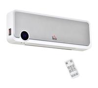 HOMCOM Wall Mounted Downflow Ceramic Heater - White with 12 Hour Timer | TJ Hughes