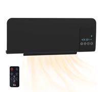 Homcom Wall Mounted Electric Heater With 2 Modes, 12H Timer And Oscillation In Black Black One Size