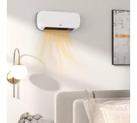 Homcom Wall Mounted Electric Heater With Timer Overheat Protection White White